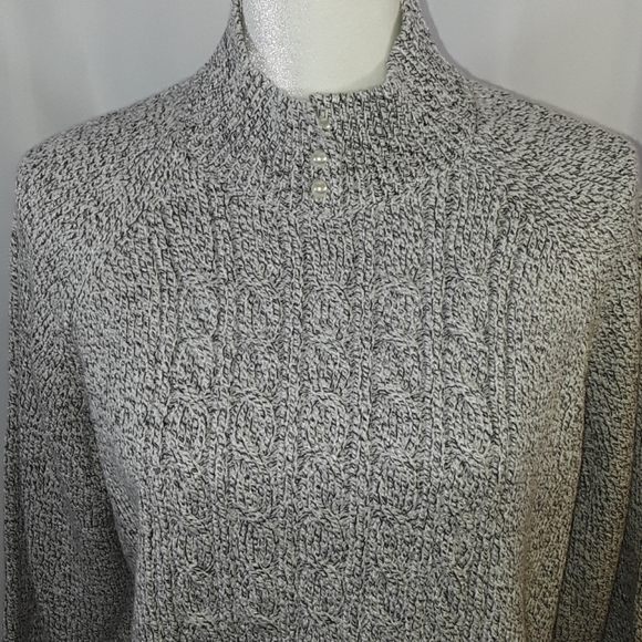 Karen Scott Marled Pearl Neck Sweater - Picture 2 of 4